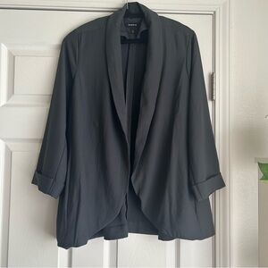Torrid dark grey draped blazer jacket size 2x